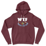 WTF - Where's The Food Hoodie in Heather Maroon color