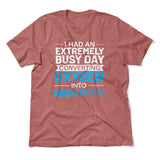 I Had An Extremely Busy Day Converting Oxygen To Carbon Dioxide Men/Unisex T-Shirt in Heather Mauve color