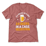 24 Hours In A Day, 24 Beers In A Case. Coincidence Men/Unisex T-Shirt in Heather Mauve color