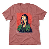Scream Painting Monalisa Men/Unisex T-Shirt in Heather Mauve color