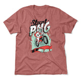 Stunt Pug Men/Unisex T-Shirt in Heather Mauve color