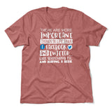 More Important Things In Life Than Fb And Twitter Men/Unisex T-Shirt in Heather Mauve color
