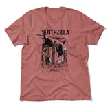 Slothzilla Men/Unisex T-Shirt in Heather Mauve color