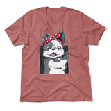 French Bulldog Men/Unisex T-Shirt in Heather Mauve color