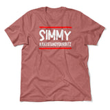 Simmy Kantstandyourbitz Men/Unisex T-Shirt in Heather Mauve color