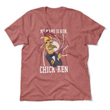 Chicken Spy Men/Unisex T-Shirt in Heather Mauve color