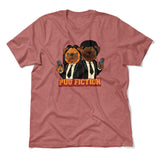 Pug Fiction Men/Unisex T-Shirt in Heather Mauve color