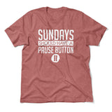 Sundays Should Have A Pause Button Men/Unisex T-Shirt in Heather Mauve color
