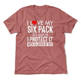 I Love My Six Pack So Much, I Protect It With A Layer Of Fat Men/Unisex T-Shirt in Heather Mauve color