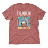 Cupcake - A Balanced Diet Men/Unisex T-Shirt in Heather Mauve color