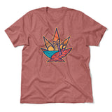 Cannabis Leaf Beach Men/Unisex T-Shirt in Heather Mauve color