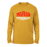 Imafraid Jumitbeeinnagang Men/Unisex Drop Shoulder Sweatshirt in Heather Mustard color