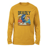 Deadly Games Men/Unisex Drop Shoulder Sweatshirt in Heather Mustard color