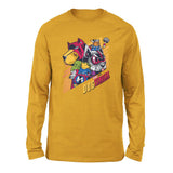 Dogvengers Men/Unisex Drop Shoulder Sweatshirt in Heather Mustard color