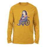 Monalisa Smoking Men/Unisex Drop Shoulder Sweatshirt in Heather Mustard color