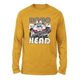 Robo Head Men/Unisex Drop Shoulder Sweatshirt in Heather Mustard color