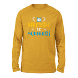 Allergic To Mornings Men/Unisex Drop Shoulder Sweatshirt in Heather Mustard color
