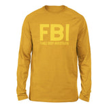 FBI - Female Body Investigator Men/Unisex Drop Shoulder Sweatshirt in Heather Mustard color