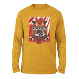 German Shepard Gamer Dog Men/Unisex Drop Shoulder Sweatshirt in Heather Mustard color