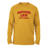 Harvard Law, Just Kidding Men/Unisex Drop Shoulder Sweatshirt in Heather Mustard color