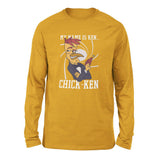 Chicken Spy Men/Unisex Drop Shoulder Sweatshirt in Heather Mustard color
