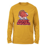 Roast Malone Men/Unisex Drop Shoulder Sweatshirt in Heather Mustard color
