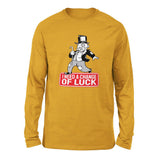 Change Luck Monopoly Parody Men/Unisex Drop Shoulder Sweatshirt in Heather Mustard color