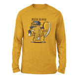 Justin Beaver Men/Unisex Drop Shoulder Sweatshirt in Heather Mustard color