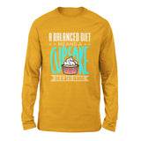 Cupcake - A Balanced Diet Men/Unisex Drop Shoulder Sweatshirt in Heather Mustard color