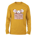 Willing To Undergo Scientific Research For Food Men/Unisex Drop Shoulder Sweatshirt in Heather Mustard color