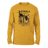 Slothzilla Men/Unisex Drop Shoulder Sweatshirt in Heather Mustard color