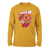 Power Loops Men/Unisex Drop Shoulder Sweatshirt in Heather Mustard color