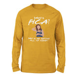 Who's Fica, Why Is He Getting All My Money Men/Unisex Drop Shoulder Sweatshirt in Heather Mustard color