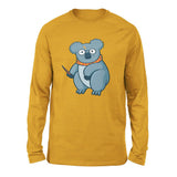 Koala Potter Men/Unisex Drop Shoulder Sweatshirt in Heather Mustard color