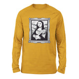 Gothic Monalisa Men/Unisex Drop Shoulder Sweatshirt in Heather Mustard color