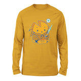 Baby Gouda Men/Unisex Drop Shoulder Sweatshirt in Heather Mustard color