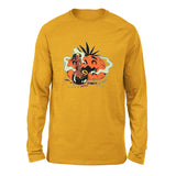 Baked Pumpkin Men/Unisex Drop Shoulder Sweatshirt in Heather Mustard color
