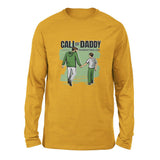 Call Of Daddy Men/Unisex Drop Shoulder Sweatshirt in Heather Mustard color