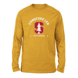 Stanford Law, Just Kidding Men/Unisex Drop Shoulder Sweatshirt in Heather Mustard color