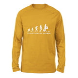 Female Evolution Men/Unisex Drop Shoulder Sweatshirt in Heather Mustard color