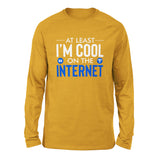 Atleast I'm Cool On The Internet Men/Unisex Drop Shoulder Sweatshirt in Heather Mustard color