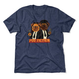 Pug Fiction Men/Unisex T-Shirt in Heather Navy color