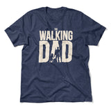 The Walking Dad Men/Unisex T-Shirt in Heather Navy color