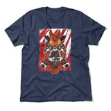 German Shepard Gamer Dog Men/Unisex T-Shirt in Heather Navy color