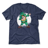 Leprechaun Dabbing Men/Unisex T-Shirt in Heather Navy color