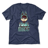 Robocat Men/Unisex T-Shirt in Heather Navy color