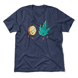 420 Bitcoin Men/Unisex T-Shirt in Heather Navy color