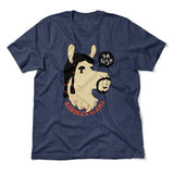Kendrick Llama Men/Unisex T-Shirt in Heather Navy color