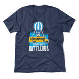 Straight Outta Battle Bus Men/Unisex T-Shirt in Heather Navy color