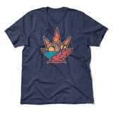 Cannabis Leaf Beach Men/Unisex T-Shirt in Heather Navy color